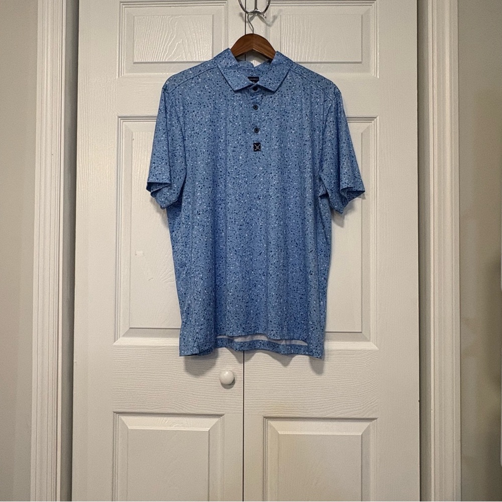 Construct Golf Polo Shirt Mens XL Blue Performance Athleisure Casual